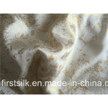 Tissu d&#39;impression 100% Silk Charmuse Foil